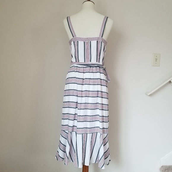 LOFT Striped Ruffle Wrap Dress - Picture 4 of 8